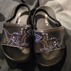 Dinosaur Print Toddler Sandals - Black